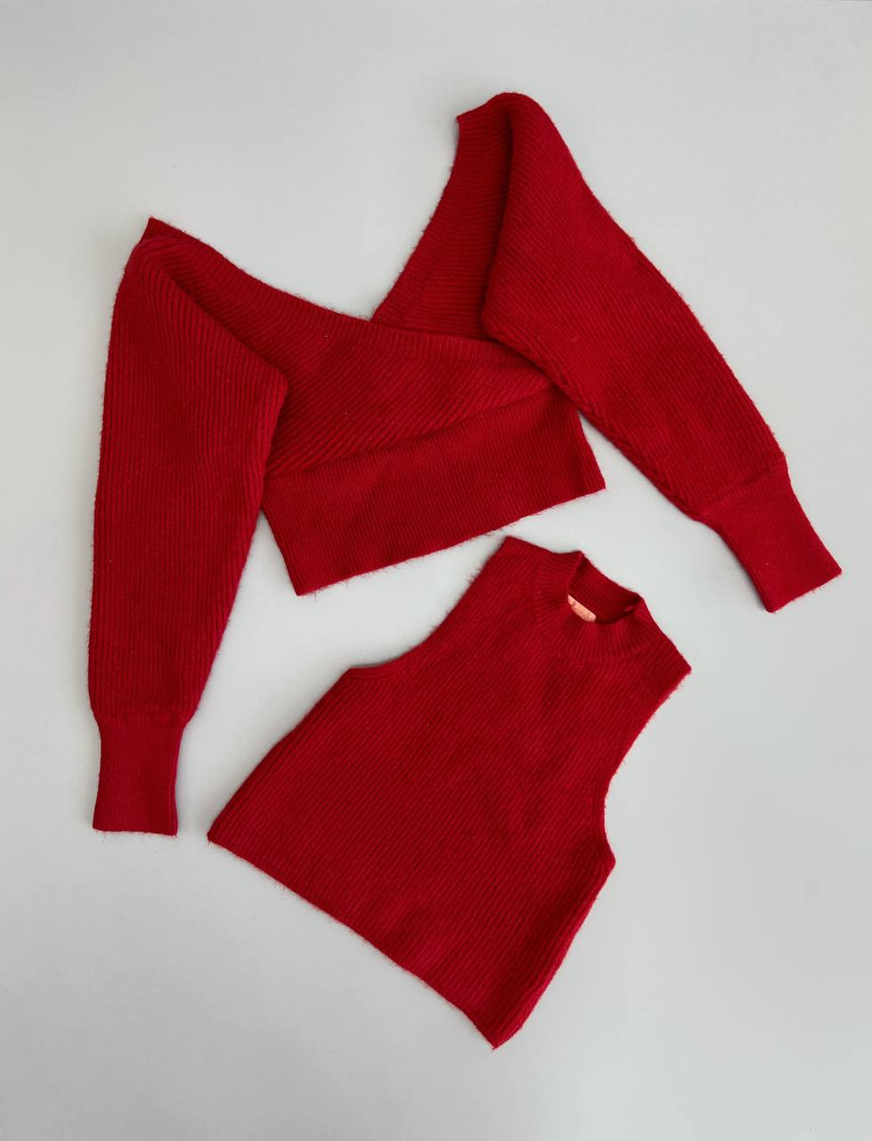 ست تاپ و رویی بافت کد 3005