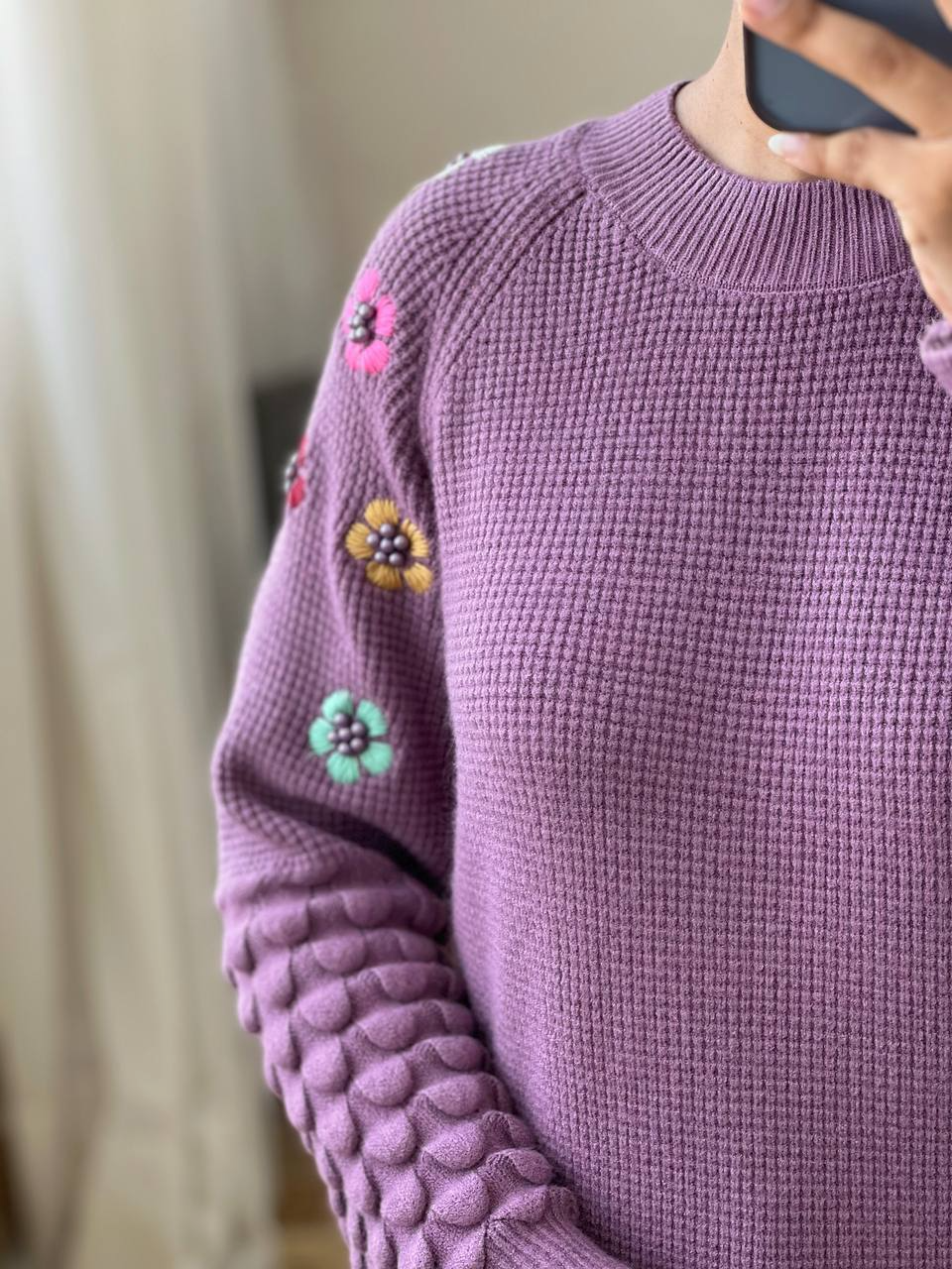 پلیور بافت گلدوزی و مهره دوزی کد 3006