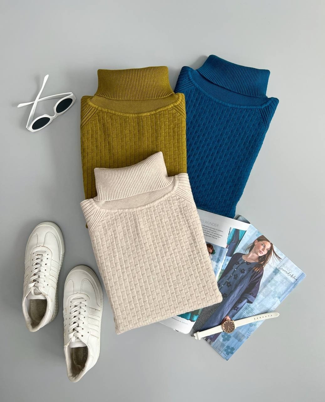 پلیور بافت یقه اسکی کد 3007