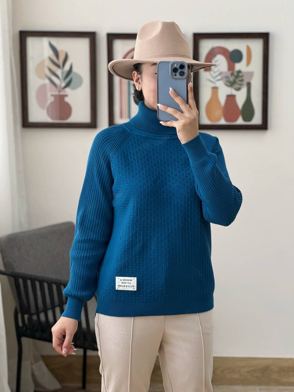 پلیور بافت یقه اسکی کد 3007