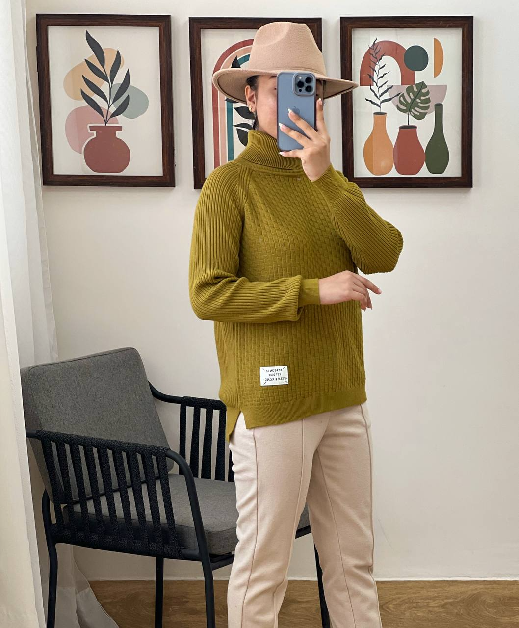 پلیور بافت یقه اسکی کد 3007