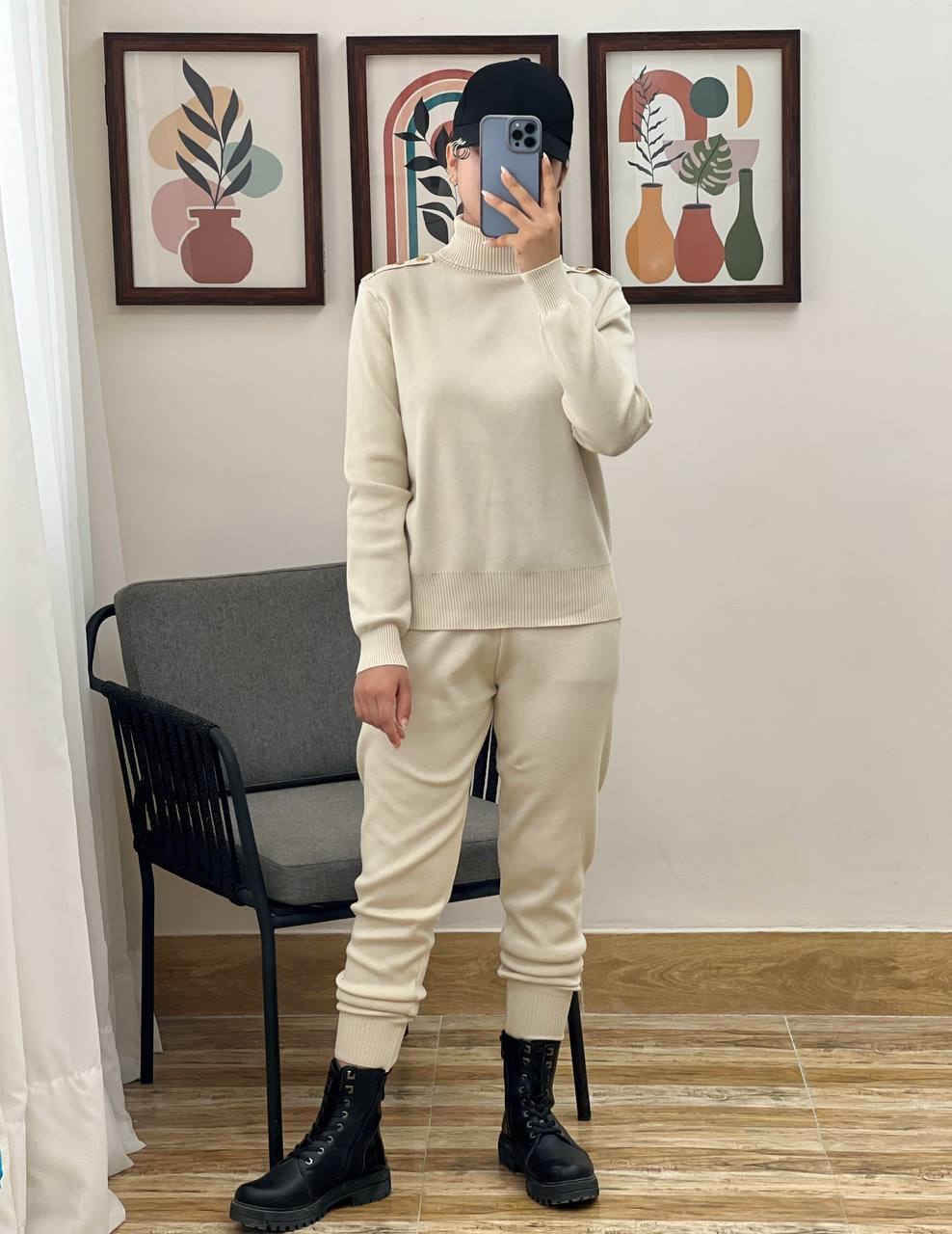 ست پلیور و شلوار بافت کد 3012
