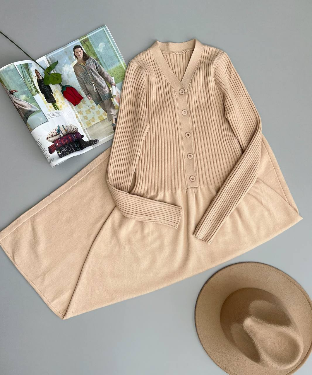 پیراهن بافت کمر چین کد 3015