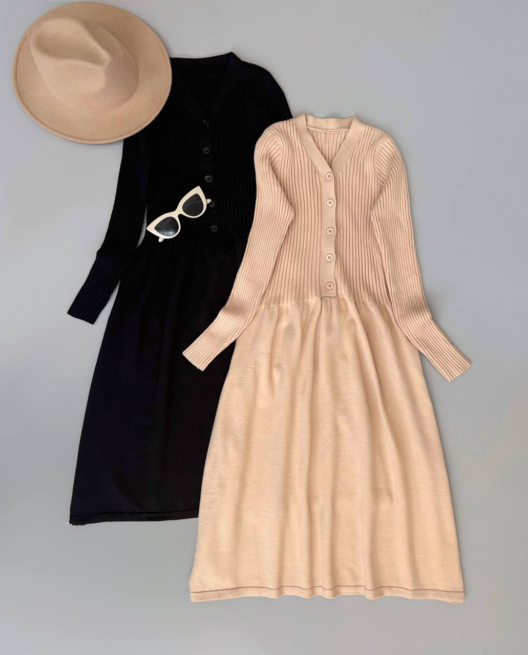 پیراهن بافت کمر چین کد 3015