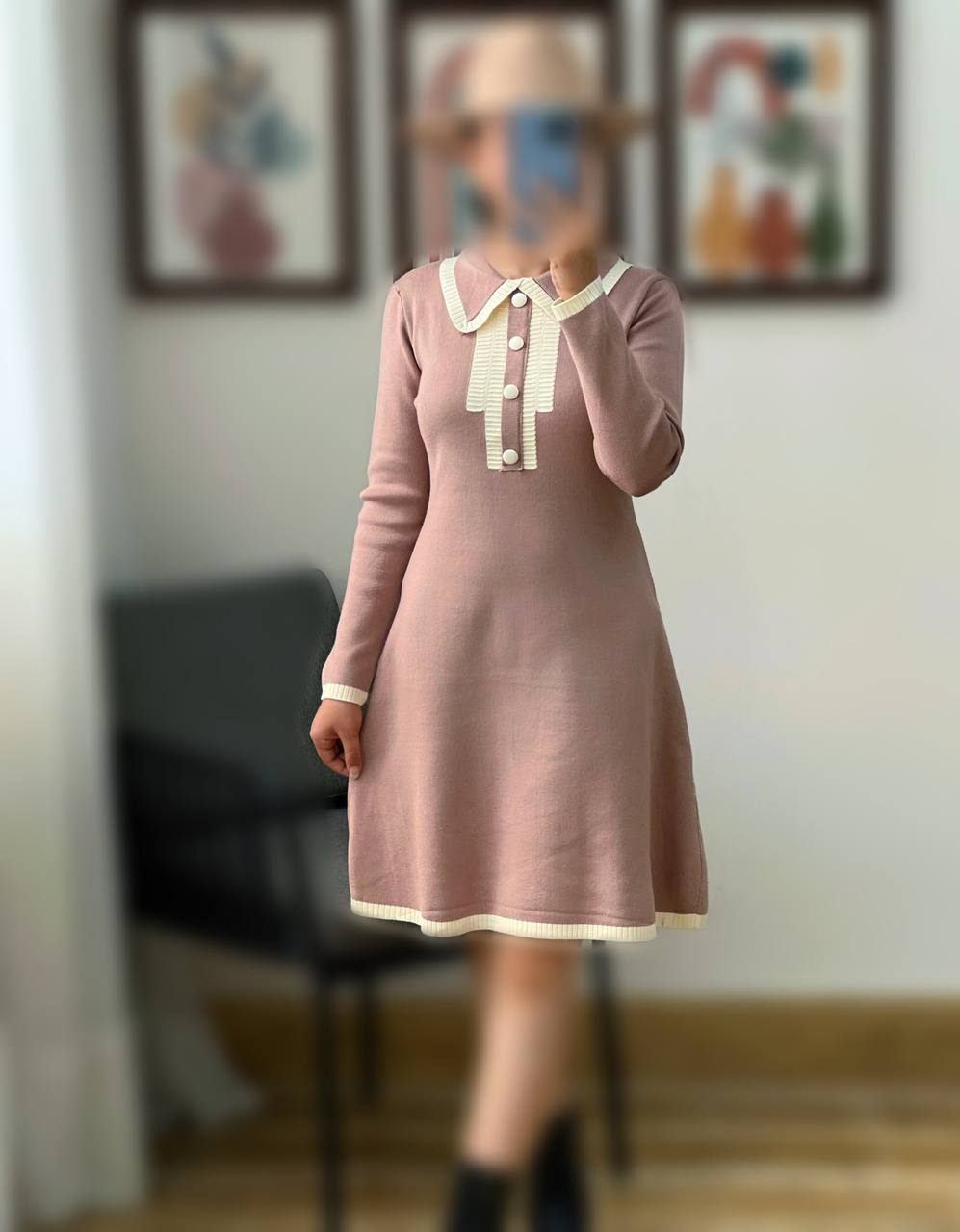 پیراهن بافت سه رنگ کد 3018