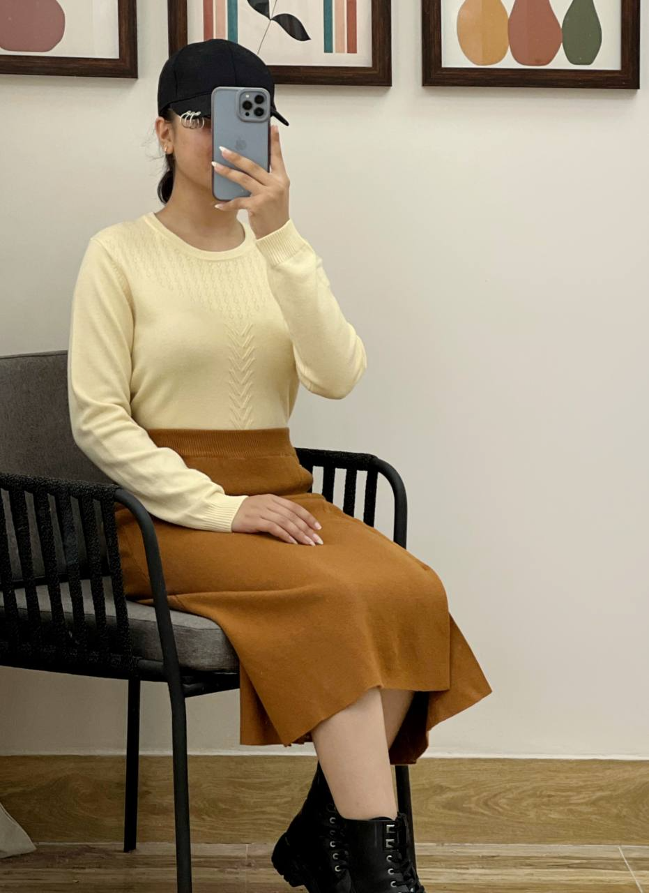 دامن بافت بغل چاک کد 3022