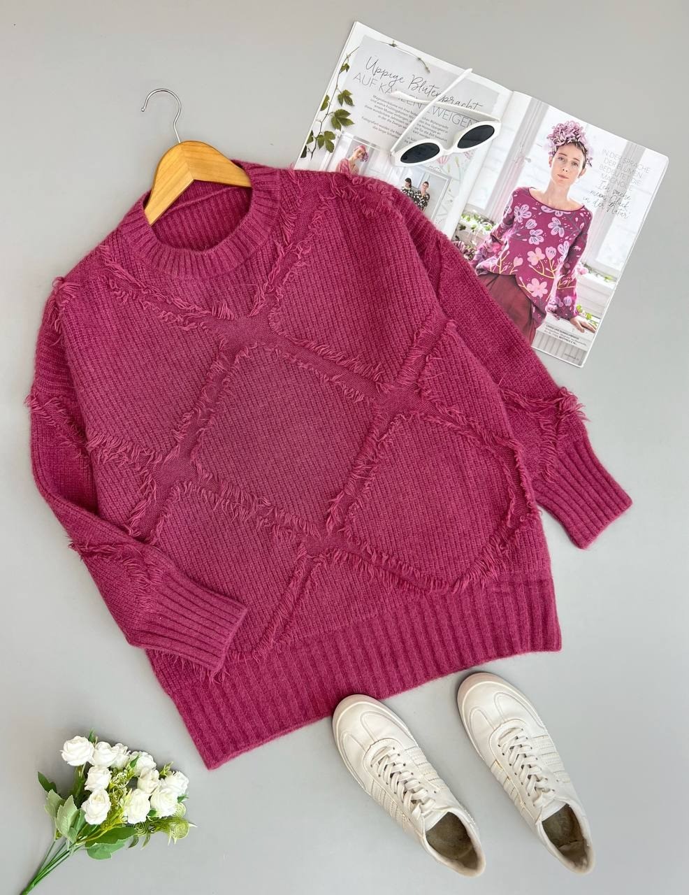 پلیور بافت لوزی کد 3025