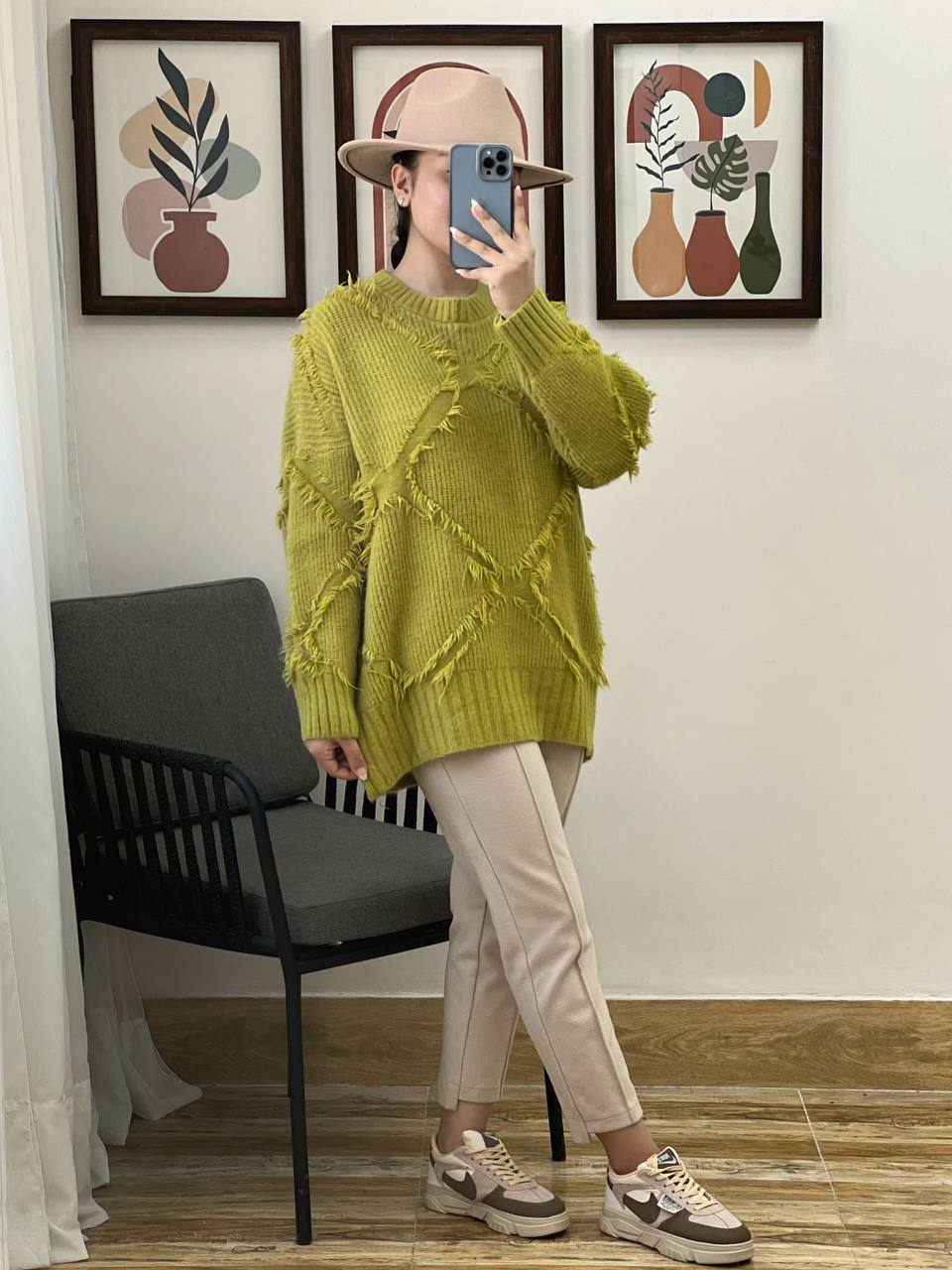 پلیور بافت لوزی کد 3025