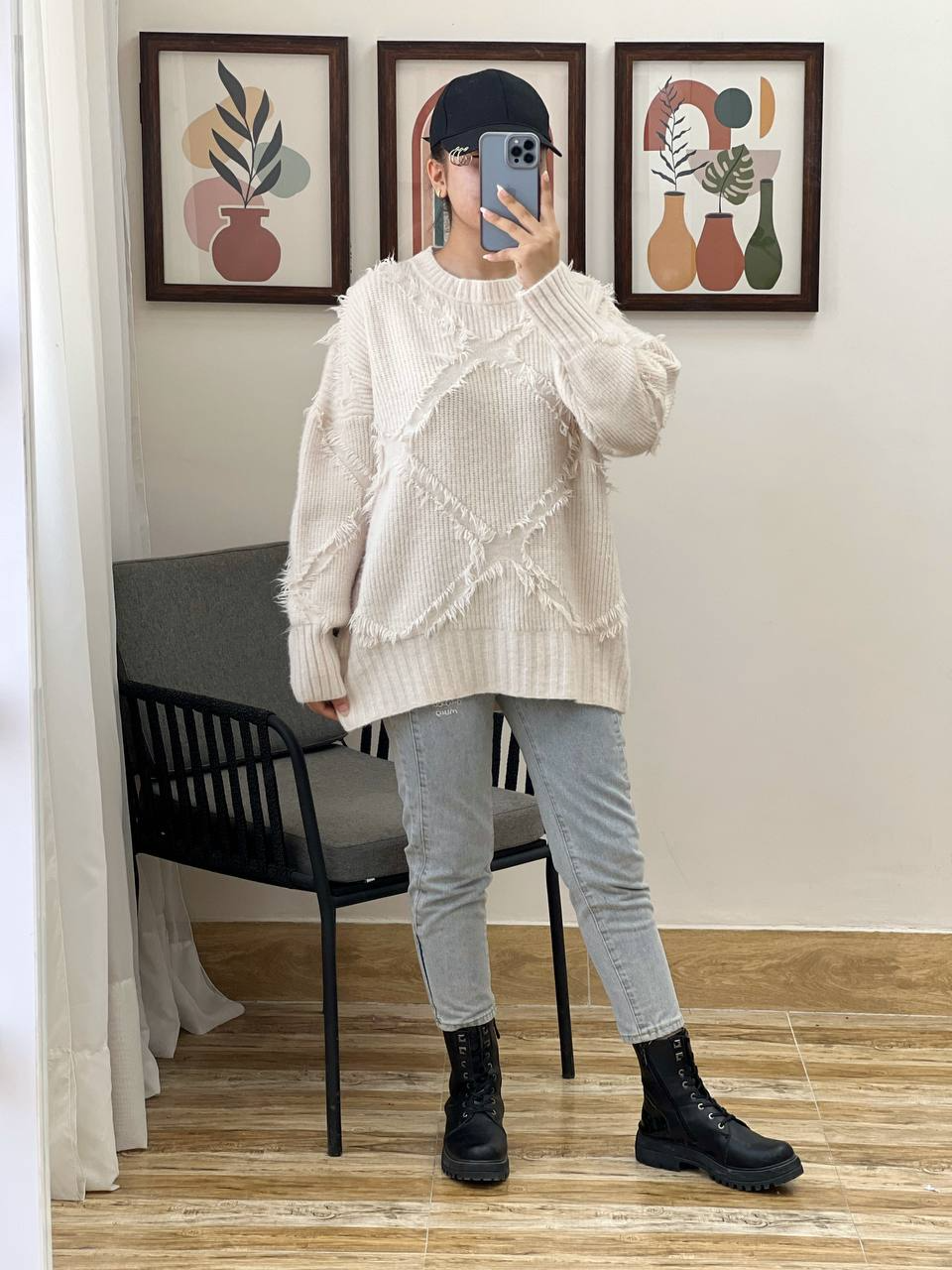 پلیور بافت لوزی کد 3025