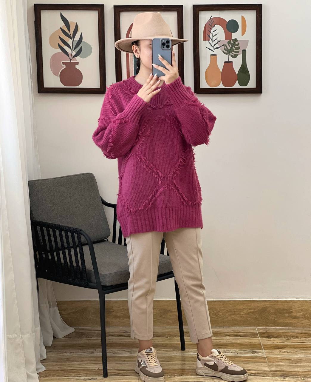 پلیور بافت لوزی کد 3025