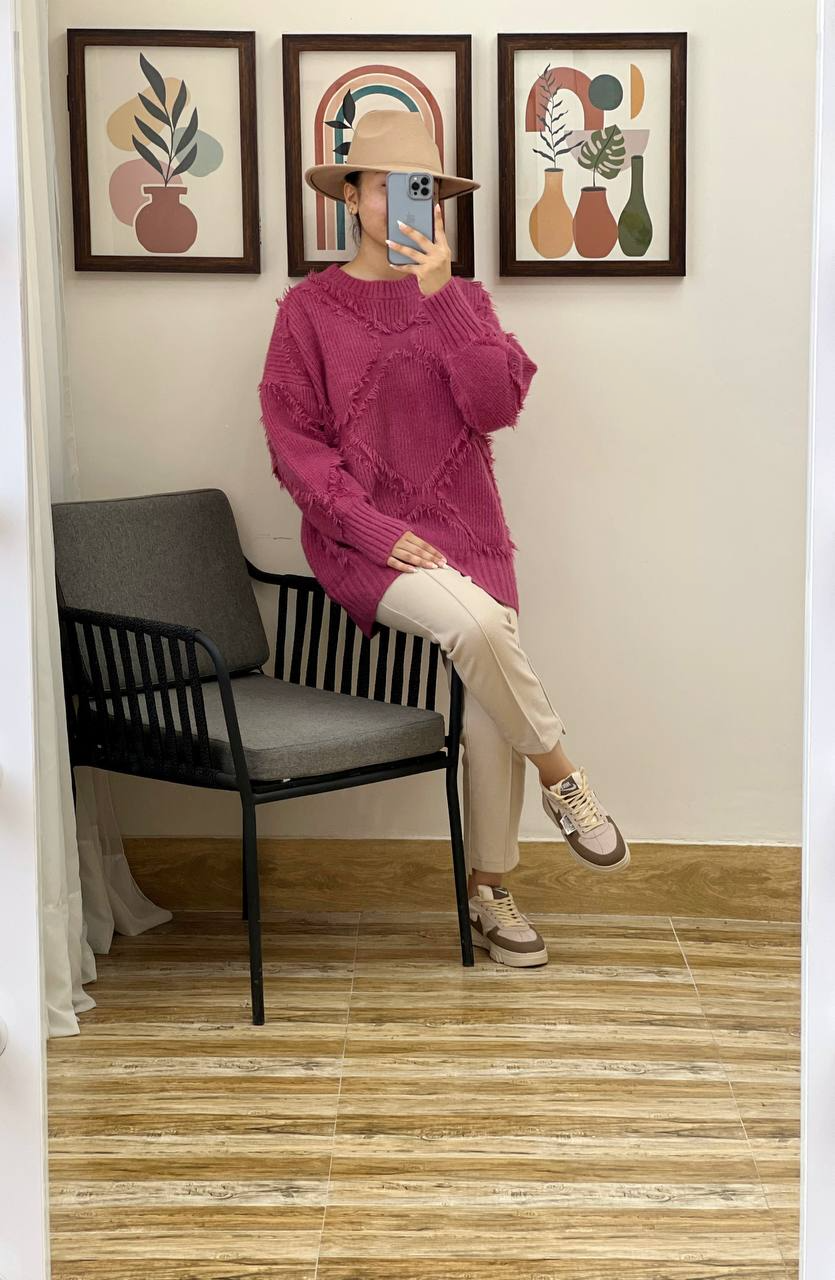 پلیور بافت لوزی کد 3025