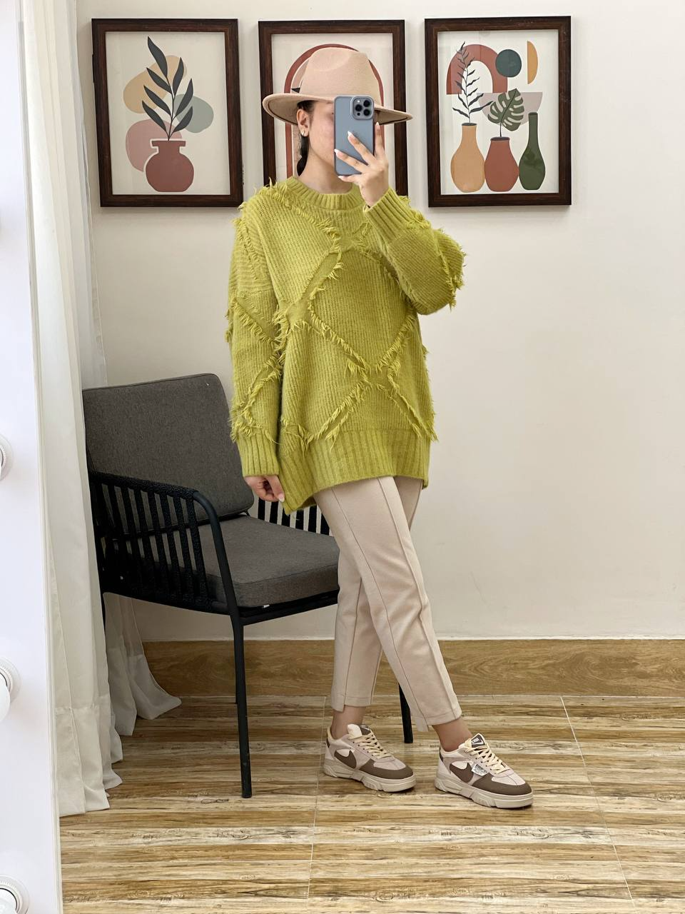 پلیور بافت لوزی کد 3025