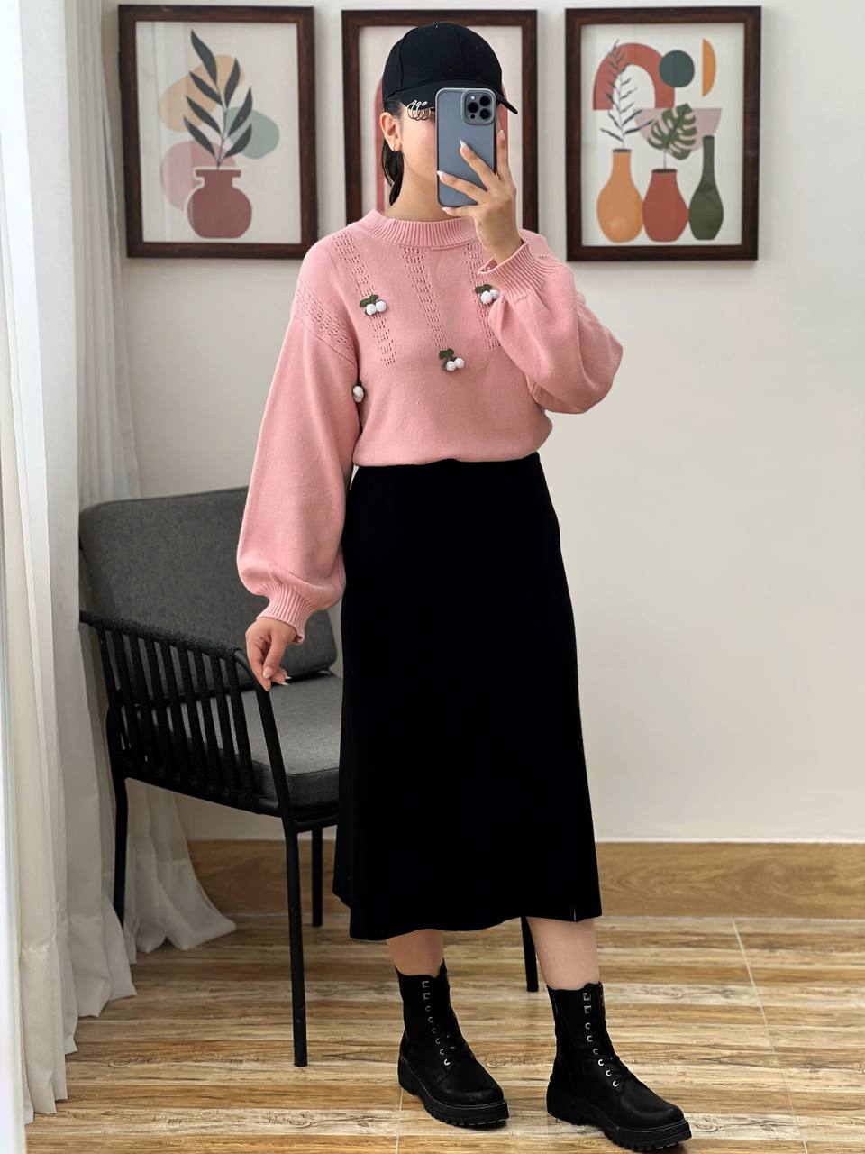 پلیور بافت آلبالو کد 3029