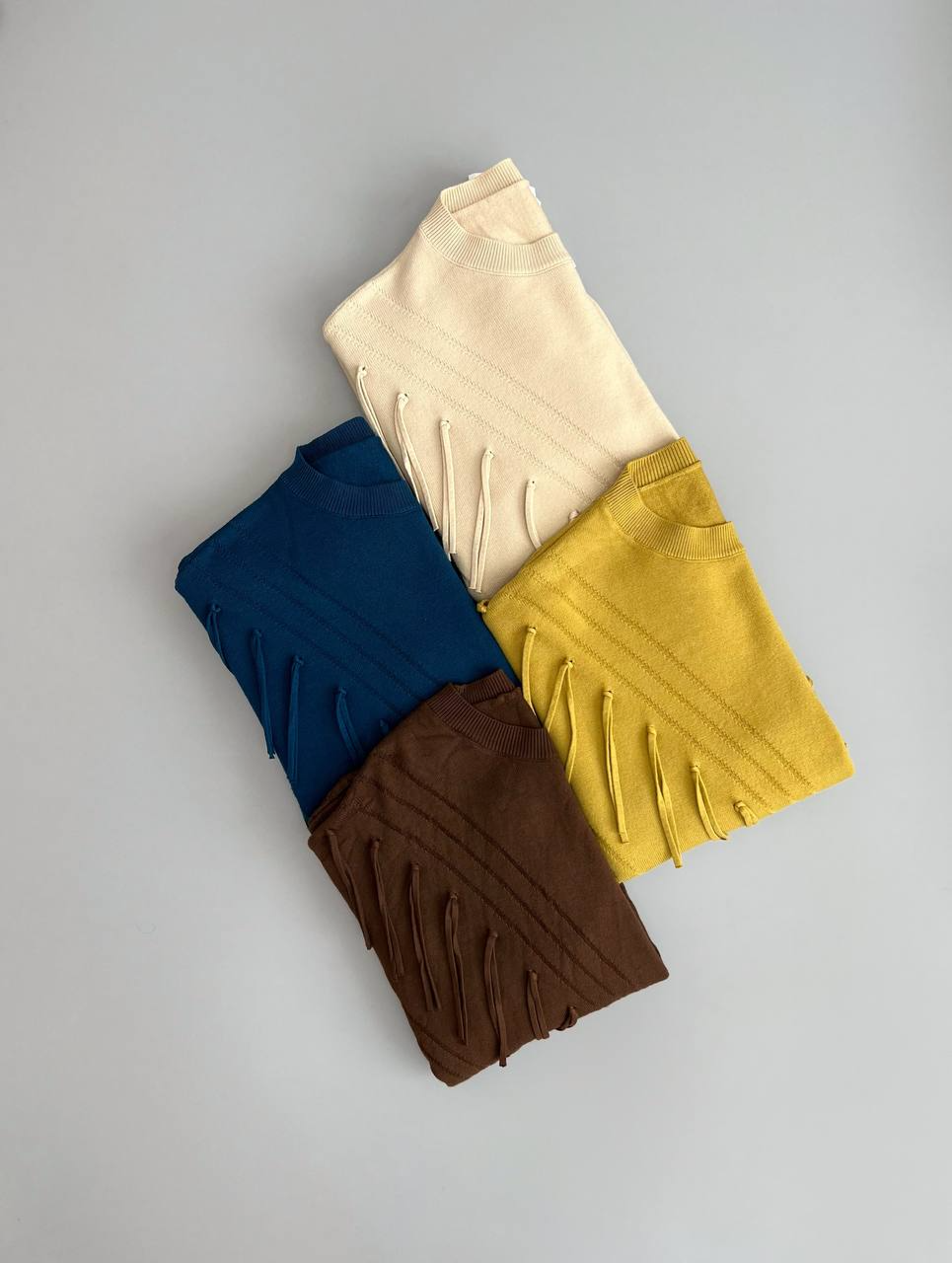 پلیور بافت ریشه ای یقه گرد کد 3030