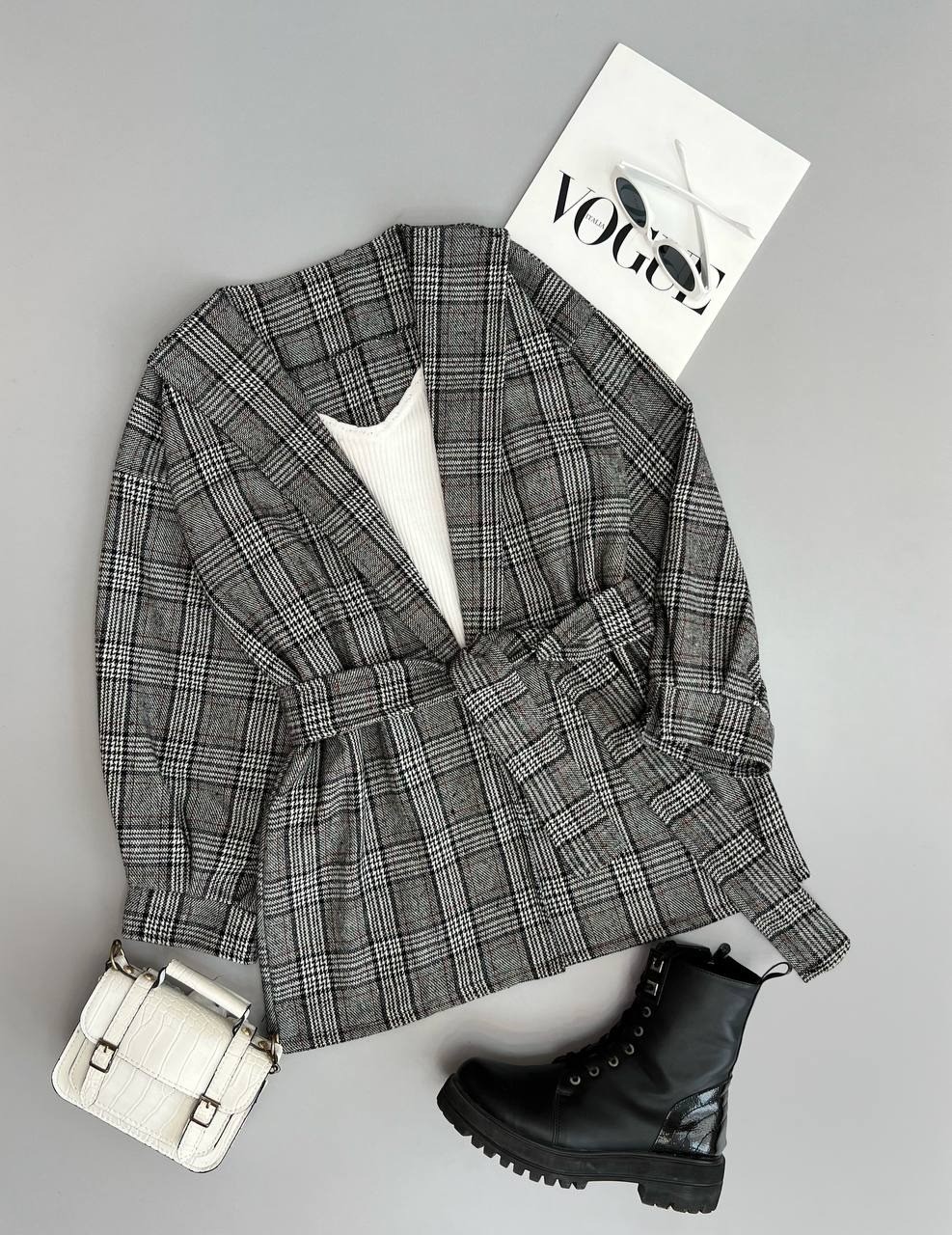 مانتو چهارخونه کشمیر کد 3032