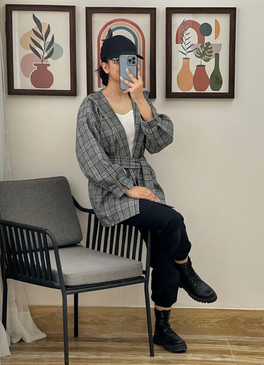 مانتو چهارخونه کشمیر کد 3032