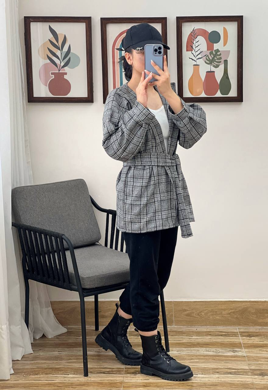 مانتو چهارخونه کشمیر کد 3032