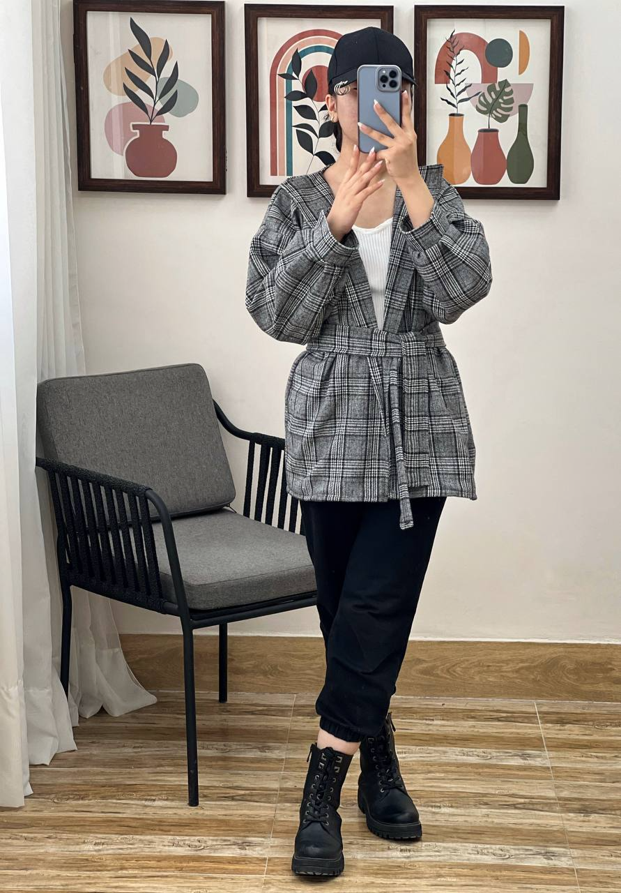 مانتو چهارخونه کشمیر کد 3032