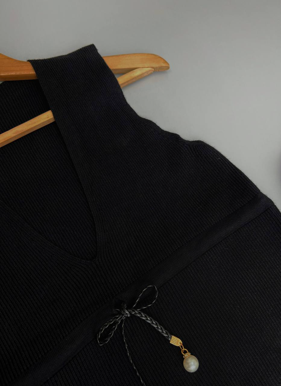 ست تونیک و رویی مشکی کد 3033