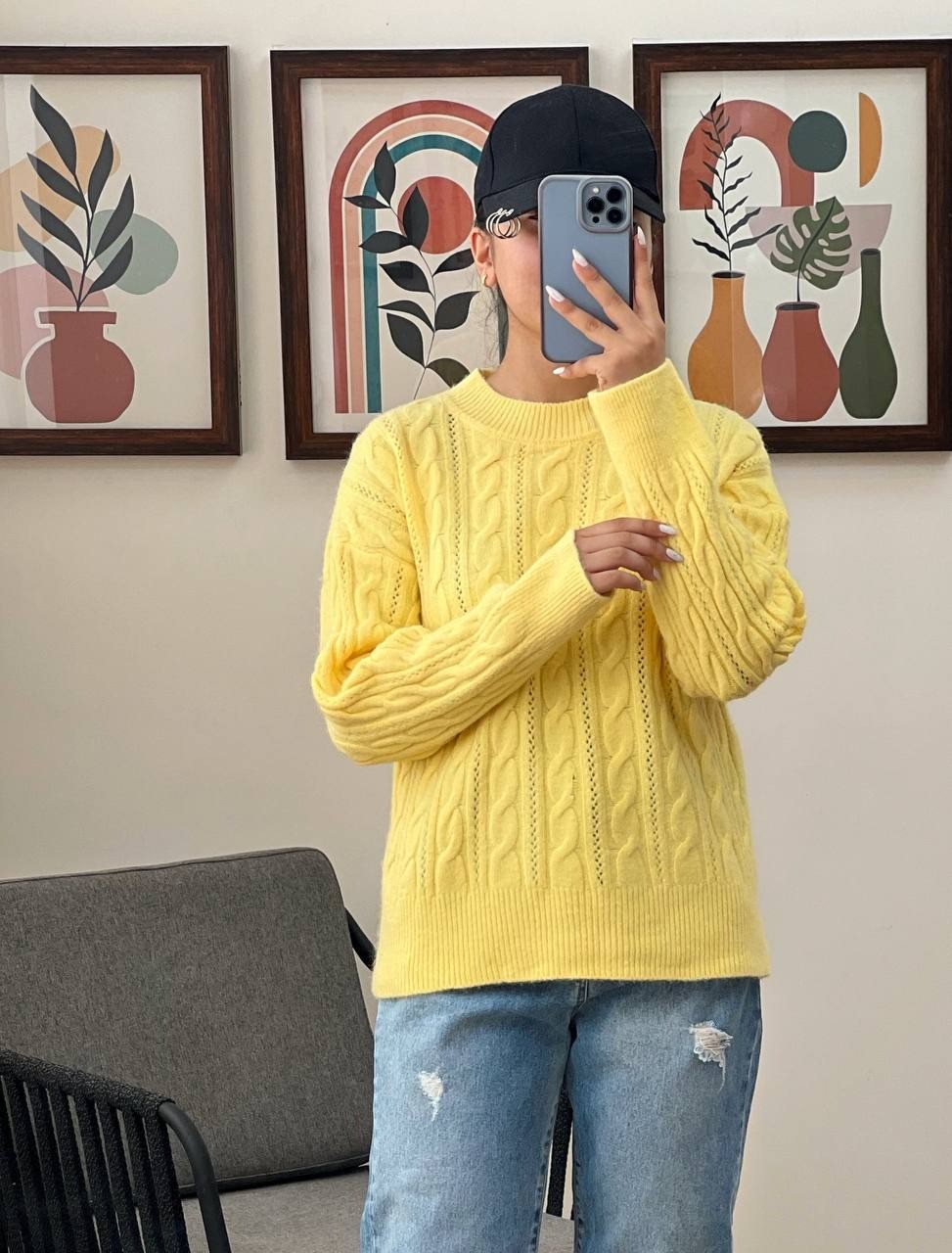 پلیور بافت زنجیری 5 رنگ کد 3035