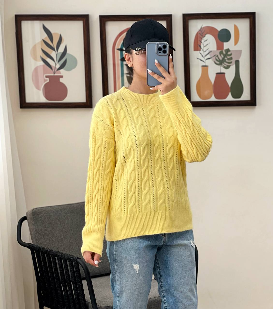 پلیور بافت زنجیری 5 رنگ کد 3035