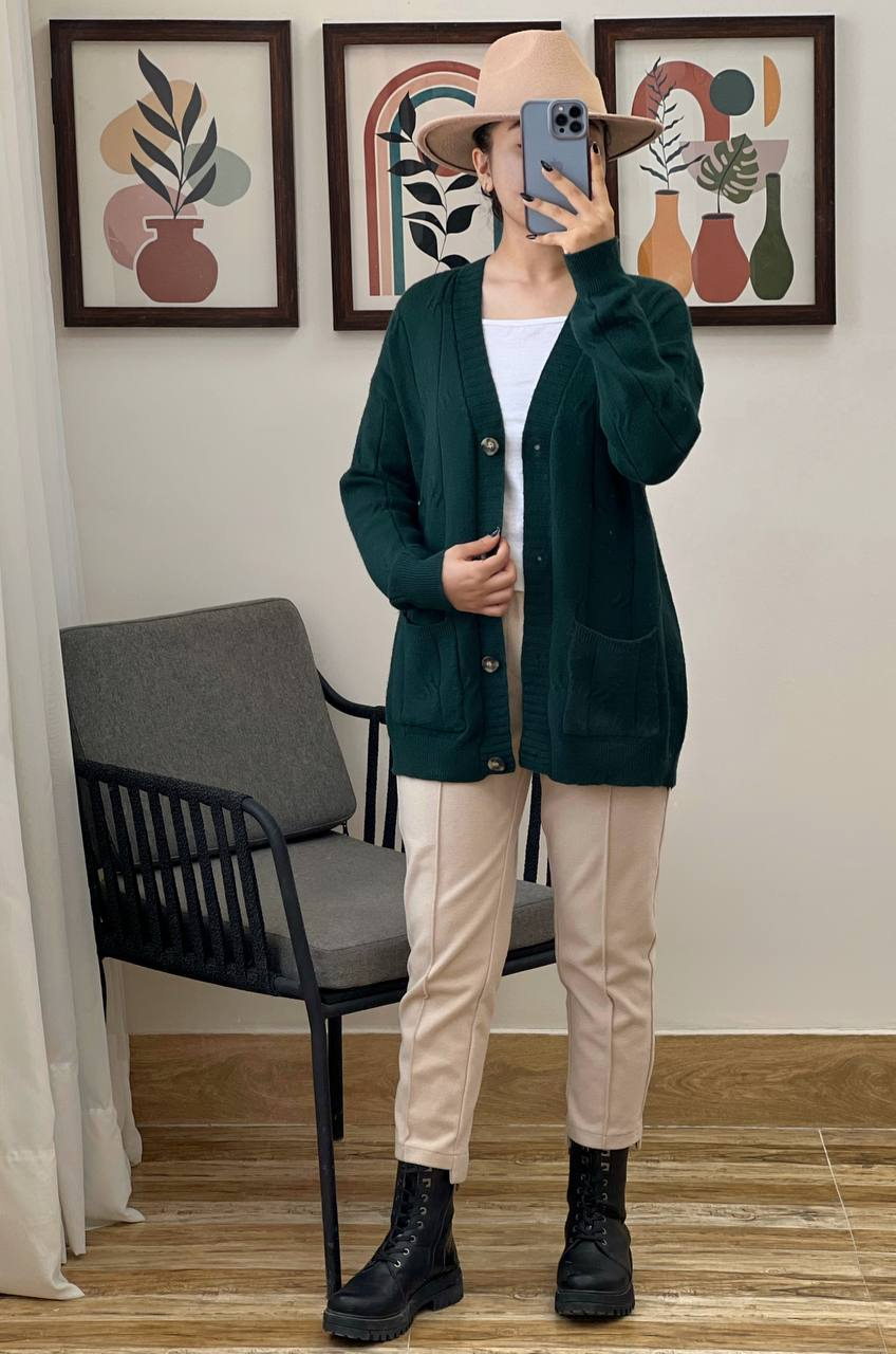 ژاکت بافت جلو دکمه کد 3036