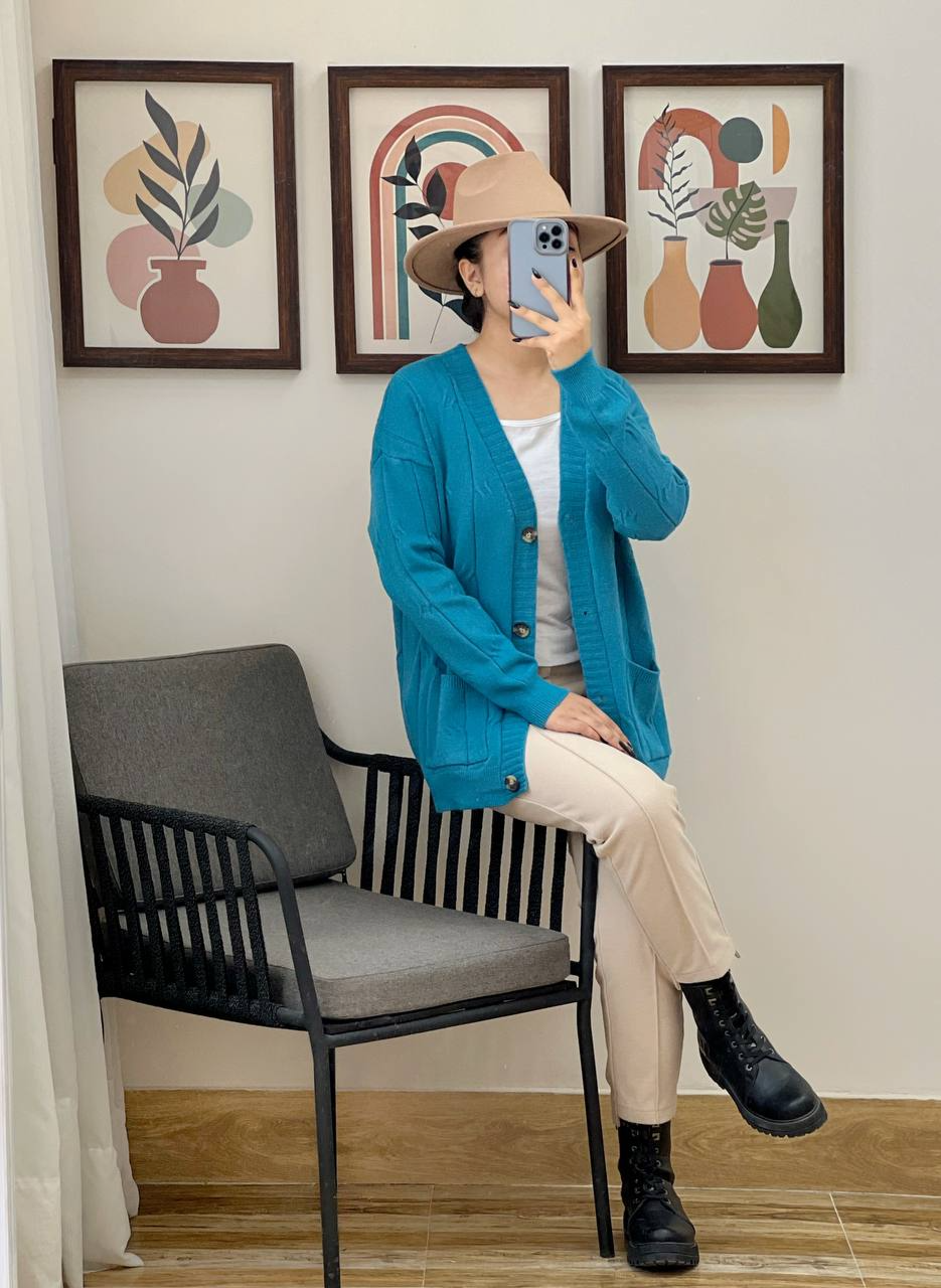 ژاکت بافت جلو دکمه کد 3036