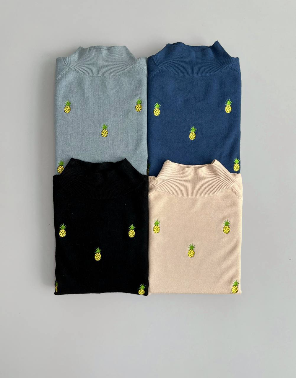 پلیور بافت گلدوزی شده اناناس کد 3038