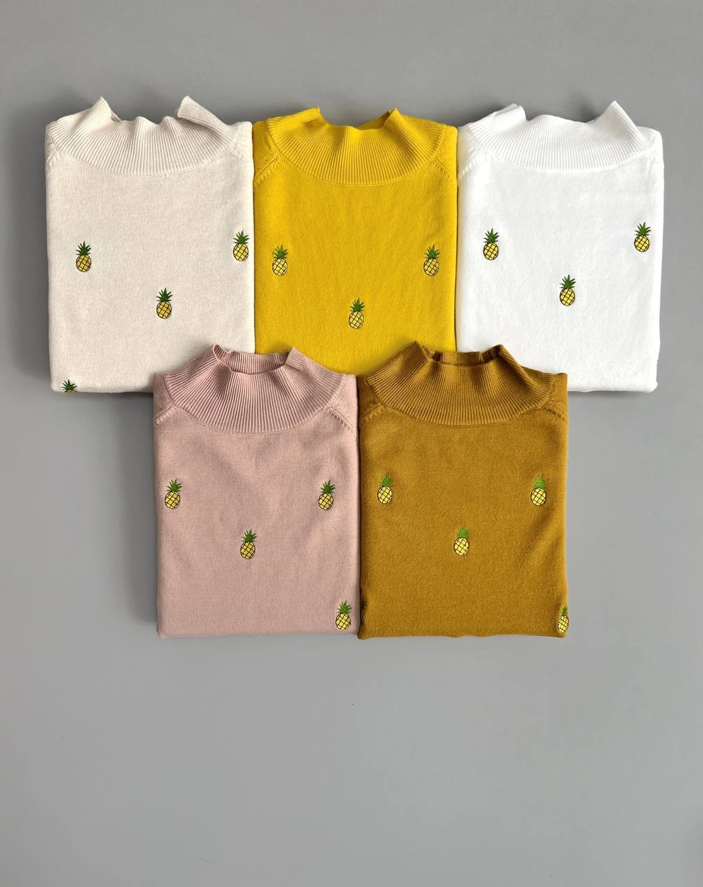 پلیور بافت گلدوزی شده اناناس کد 3038