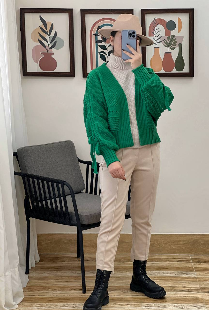 رویی بافت آستین پف کد 3039