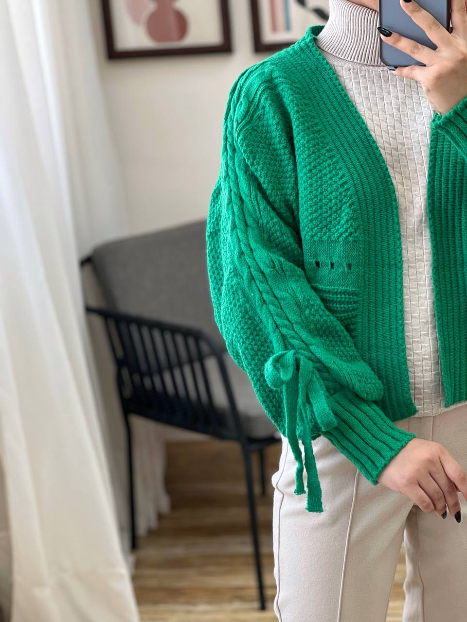 رویی بافت آستین پف کد 3039