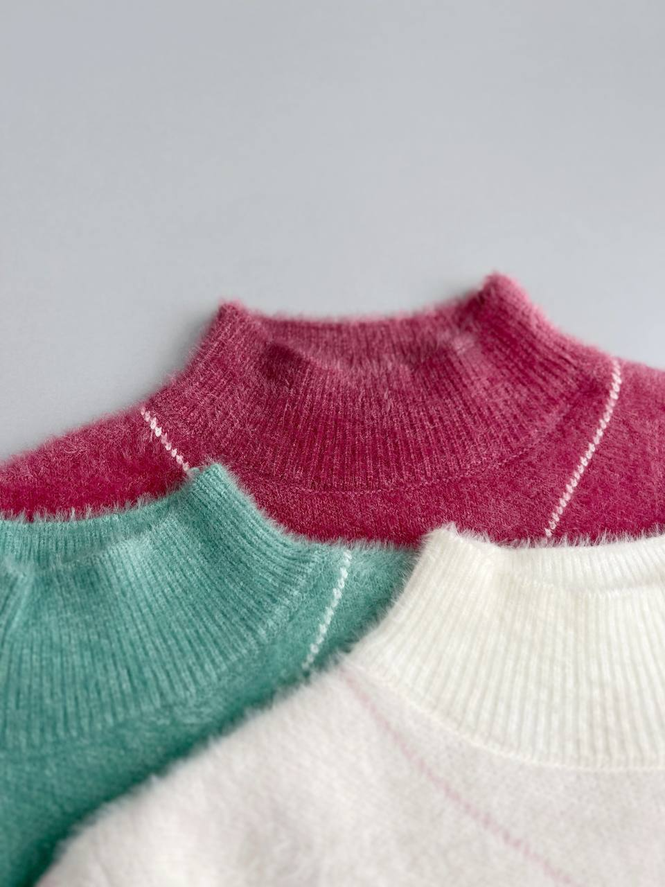 پلیور بافت موهر دار لوزی کد 3041