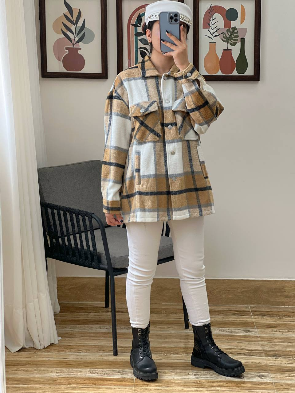 شکت چهارخونه پشمی کد 3042