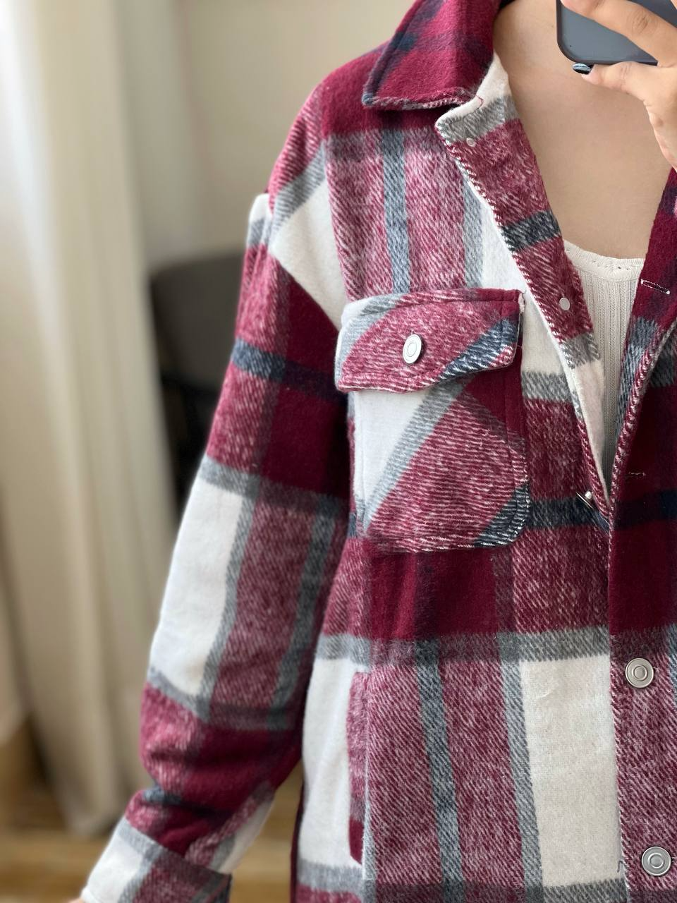 شکت چهارخونه پشمی کد 3042