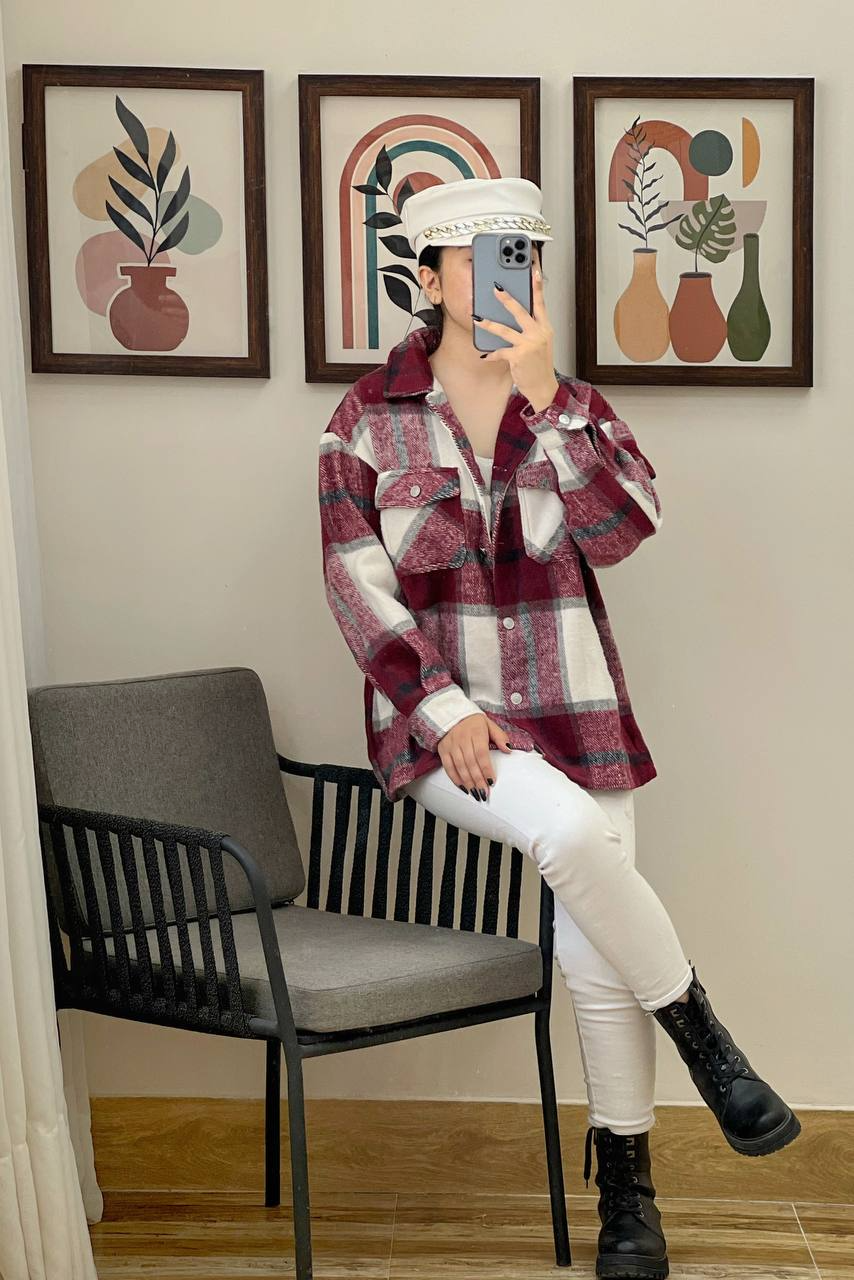 شکت چهارخونه پشمی کد 3042