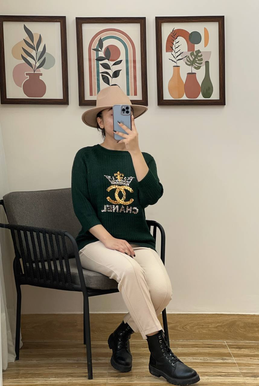 پلیور بافت بوکله پولک دوزی کد 3043