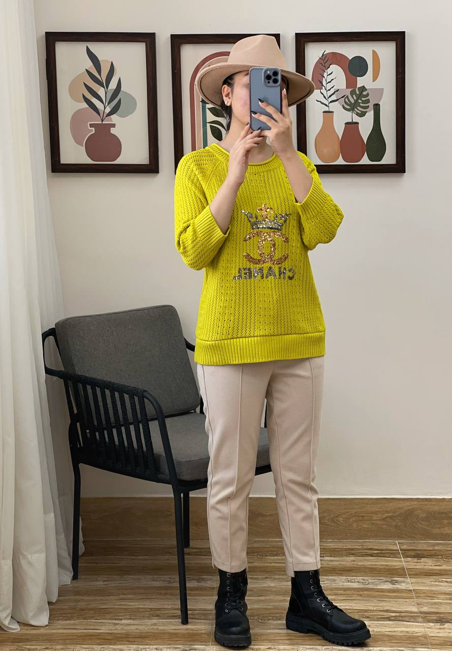 پلیور بافت بوکله پولک دوزی کد 3043