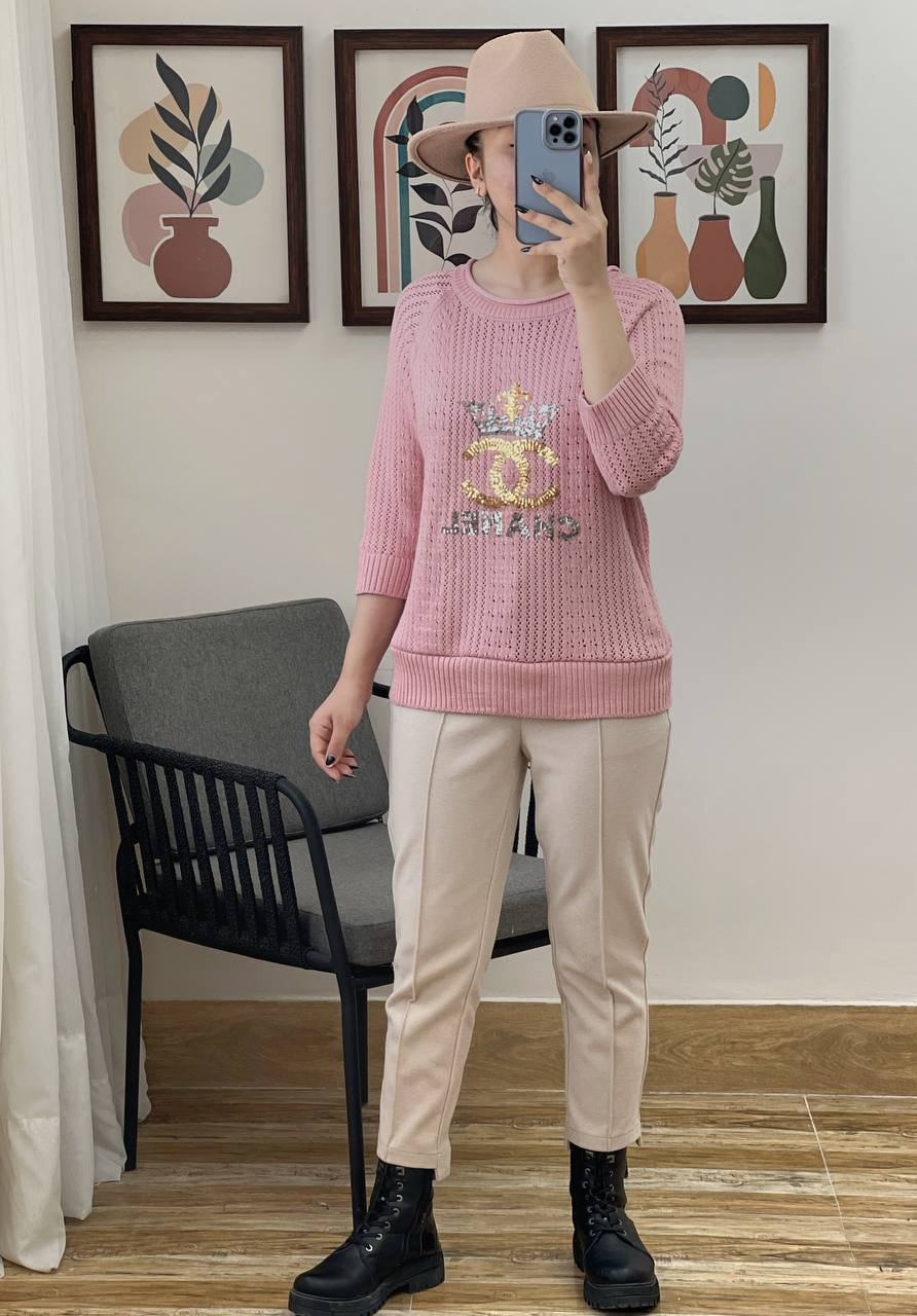 پلیور بافت بوکله پولک دوزی کد 3043