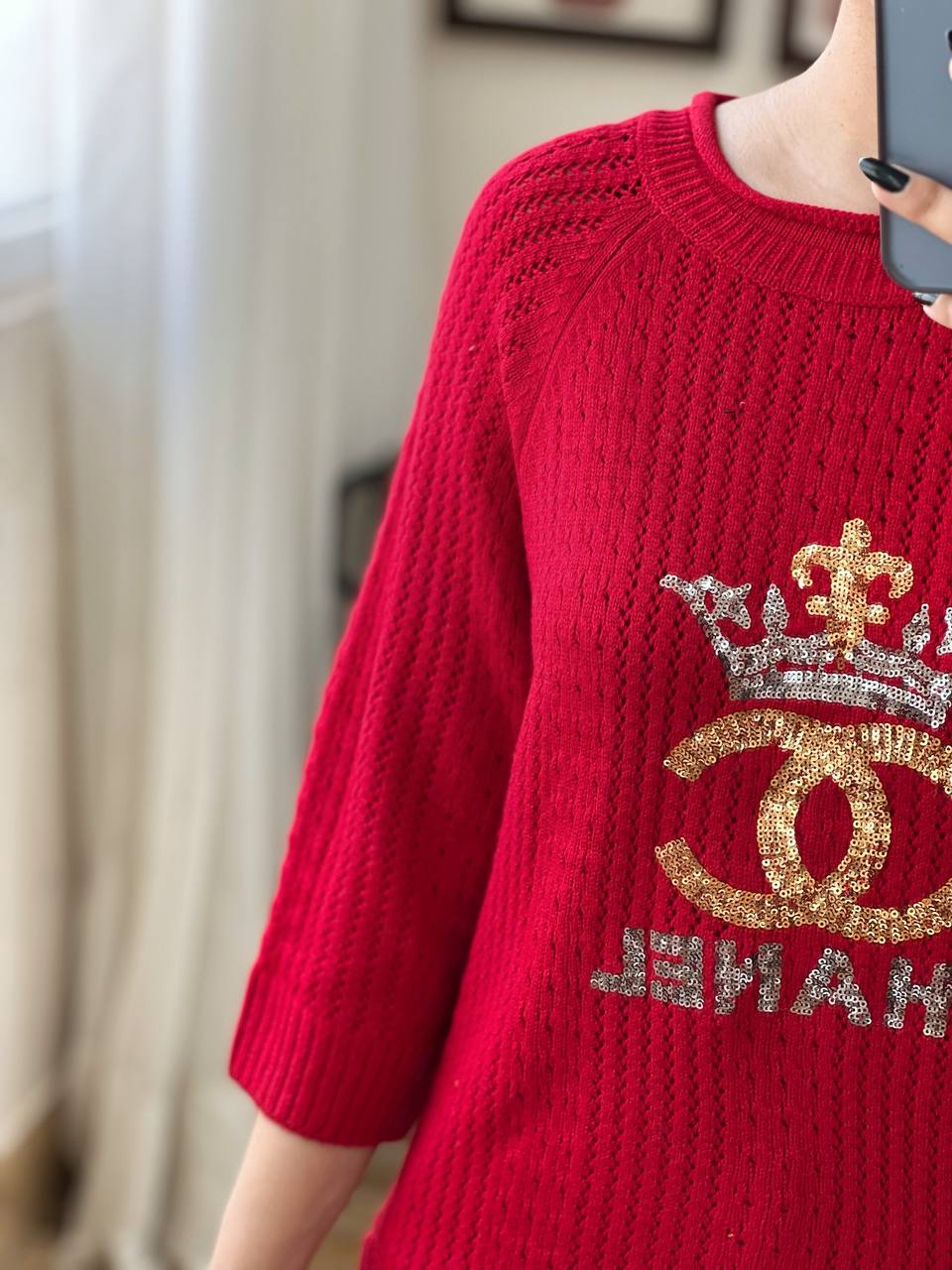 پلیور بافت بوکله پولک دوزی کد 3043