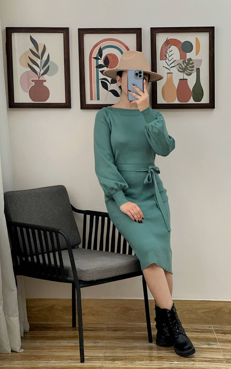 پیراهن بافت آستین مچی کد 3044