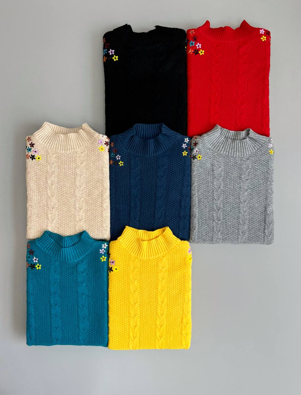 پلیور بافت سرشانه گلدوزی زنجیری کد 3045