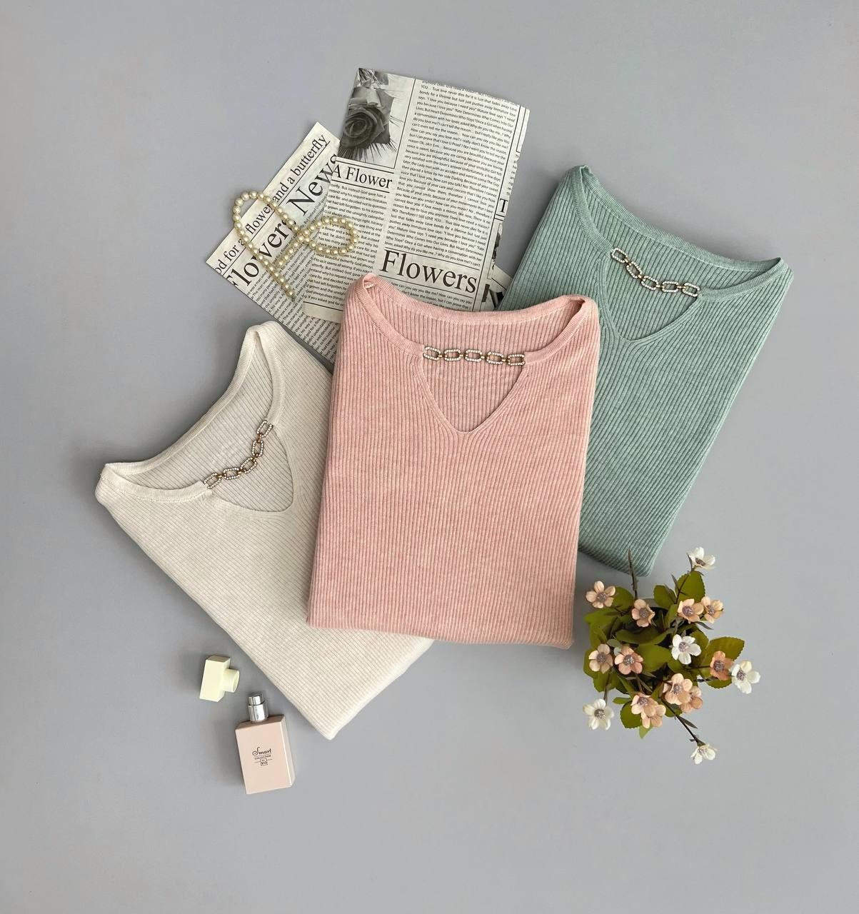 پلیور بافت یقه زنجیری ظریف کد 3046