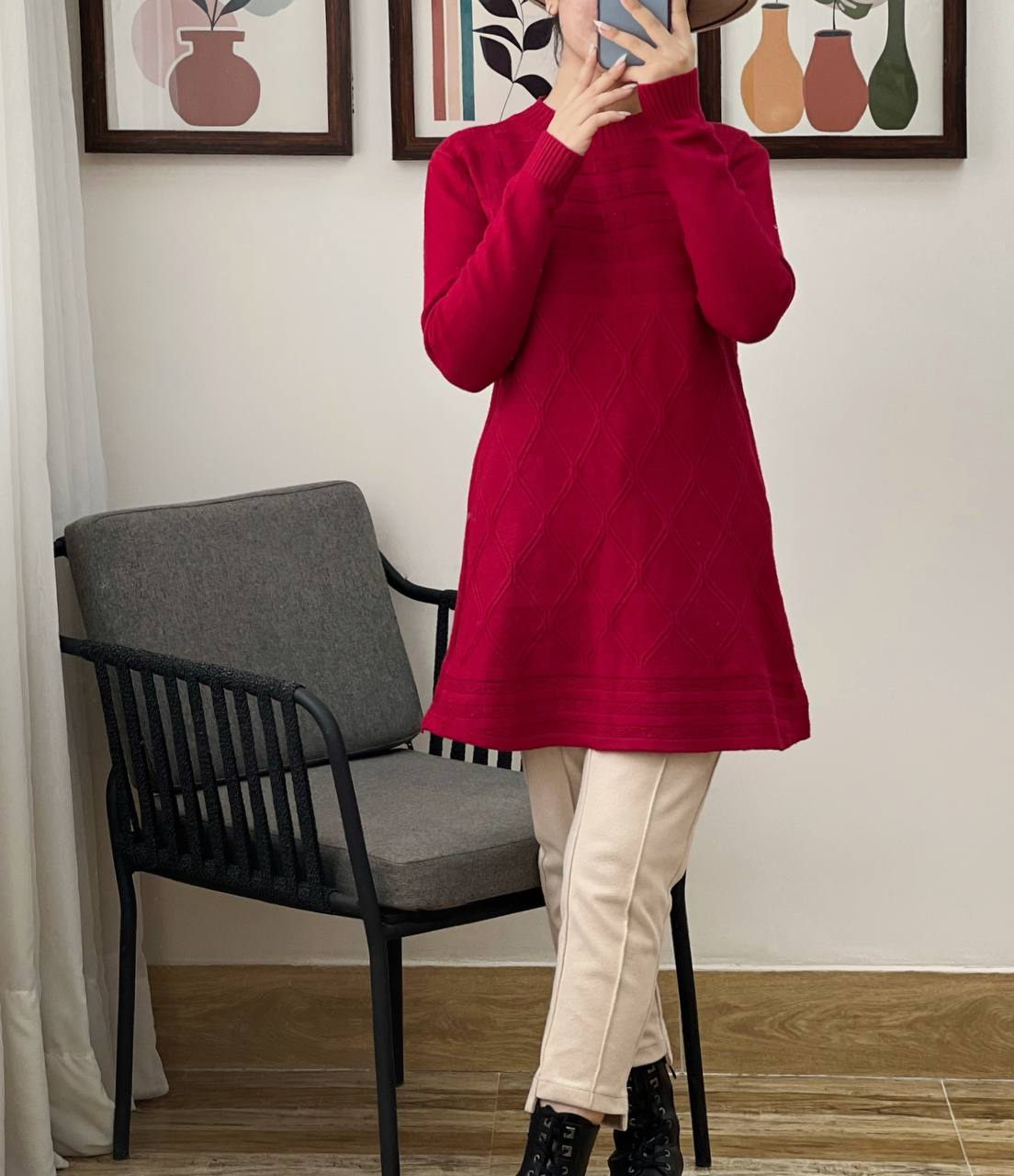 تونیک بافت یقه گرد کد 3049