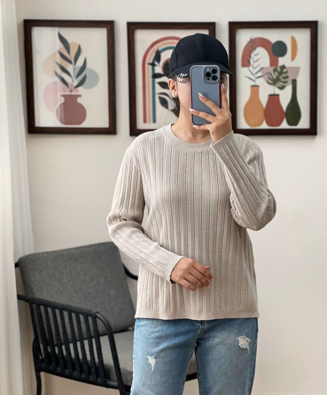 پلیور بافت یقه گرد کد 3051