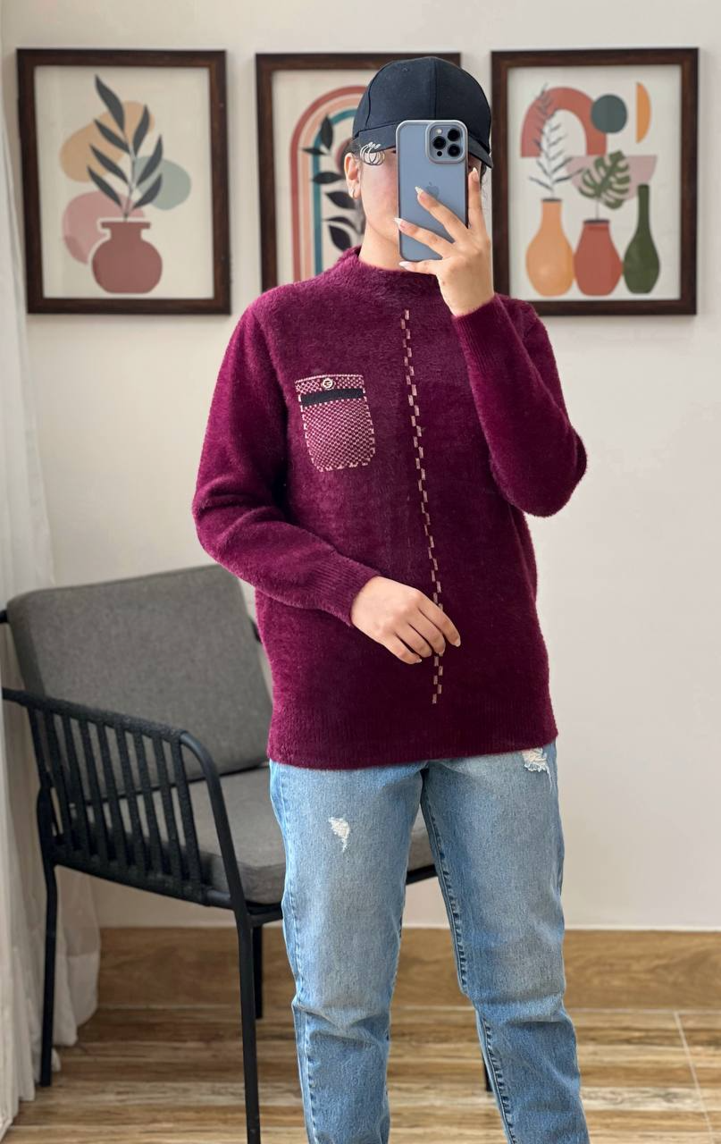 پلیور بافت موهر پنبه ای کد 3053