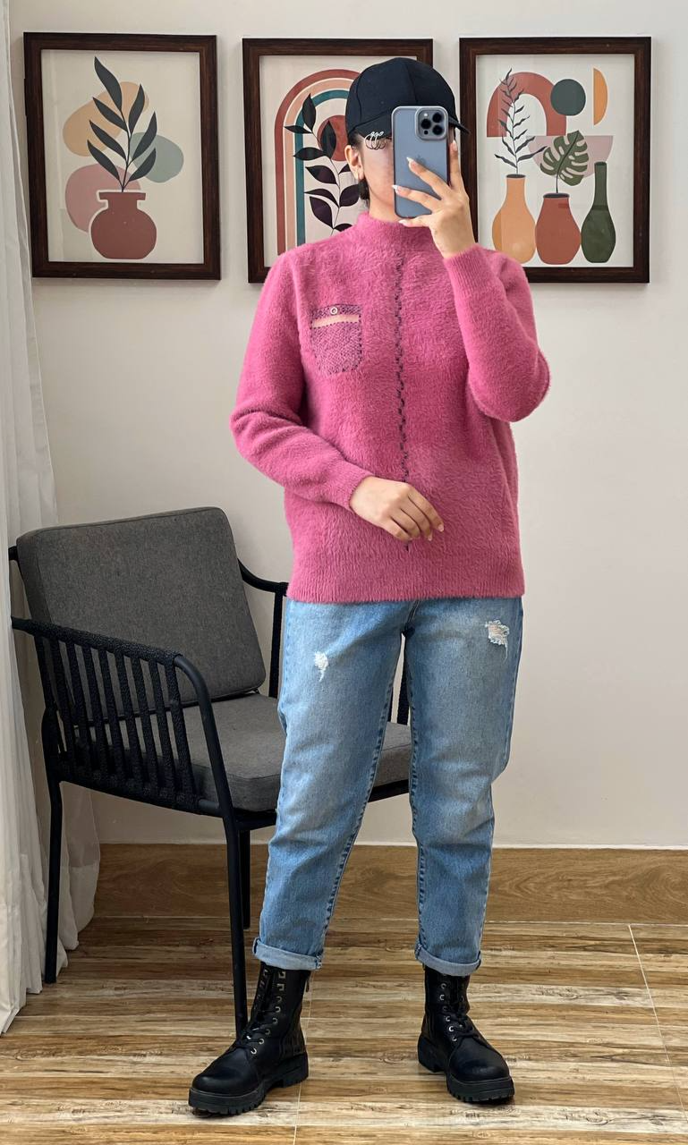 پلیور بافت موهر پنبه ای کد 3053