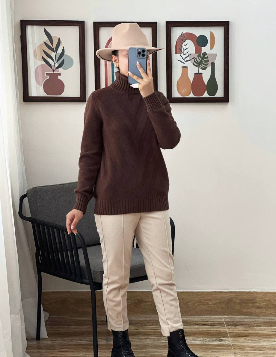 پلیور بافت یقه اسکی 3 کد 3055