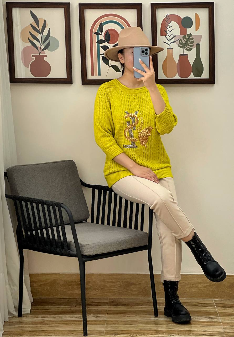 پلیور بافت پولک دوزی مدل 2 کد 3056