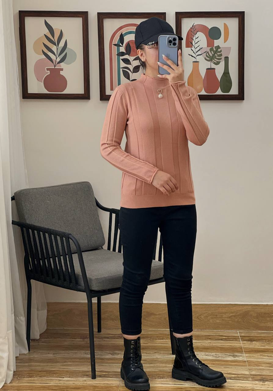 پلیور بافت سنجاق قلب کد 3057