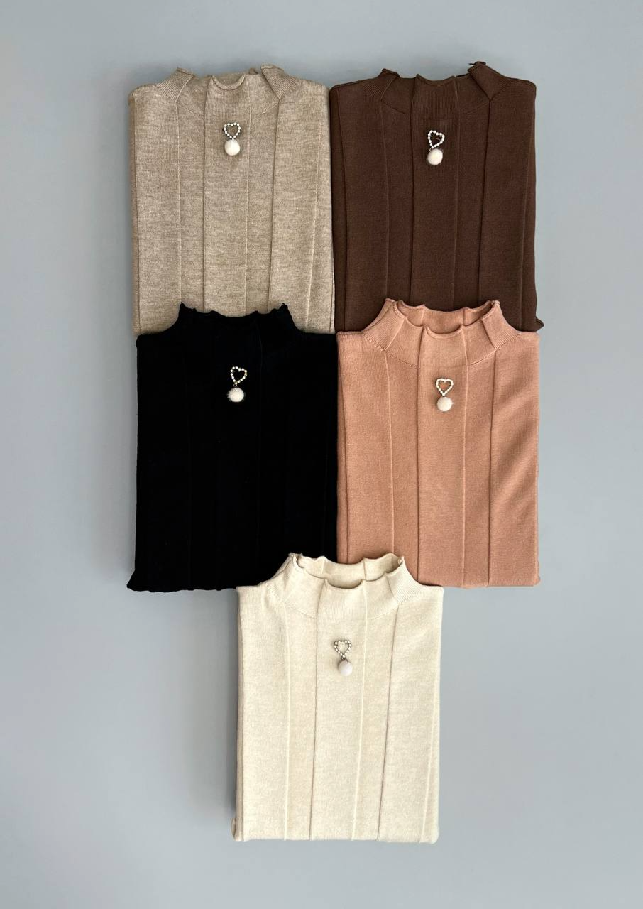 پلیور بافت سنجاق قلب کد 3057